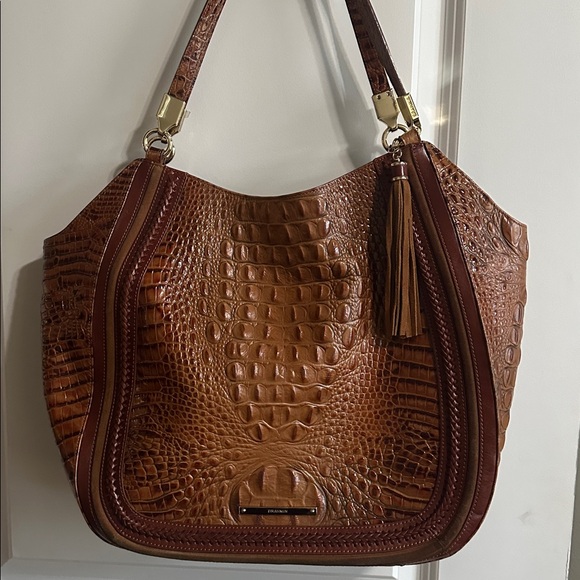 Brahmin Handbags - Brahmin Tan Croc-Embossed Leather Tote